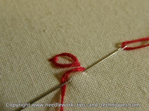 Cross Stitch: making 'petals', lazy daisy stitch, count aida cloth