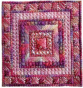Alison's Infinity needlepoint square with chunky and delicate cotton threads