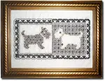 Try a new twist on assisi embroidery, these three designs use blackwork instead of cross stitch to give a wonderful effect.