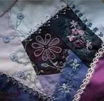 Explore crazy quilting from the start. Discover history, choose fabrics, piece your first block, and practise simple seam stitches that make every scrap shine.