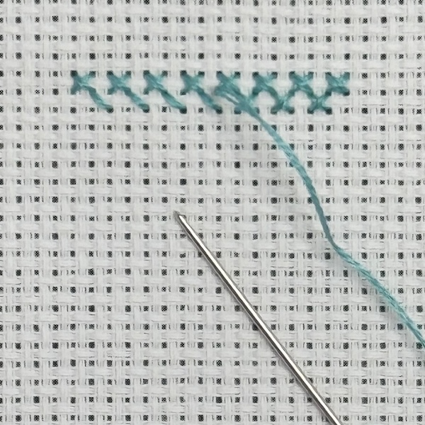 2nd row of alternate cross stitches 2nd row of alternate cross stitches