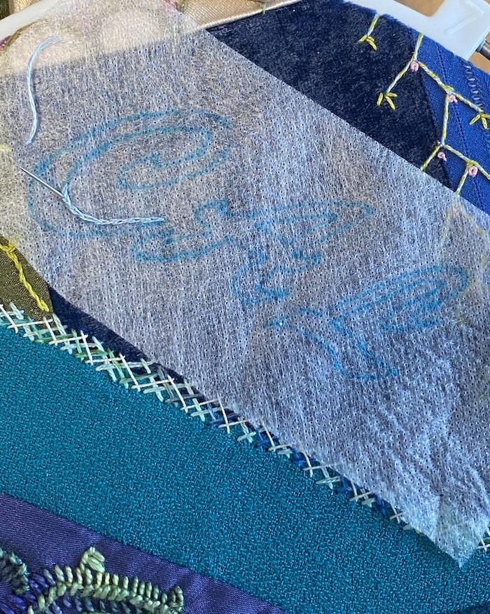 begin split stitch around the first letter begin split stitch around the first letter