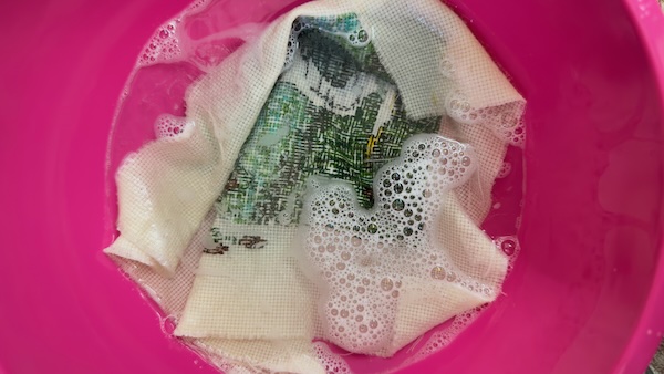 Starting the rinsing process