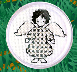 Blackwork Christmas angel embroidery pattern
