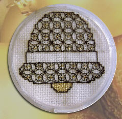 Blackwork bell Christmas embroidery pattern