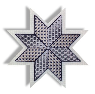Blackwork Christmas star embroidery pattern