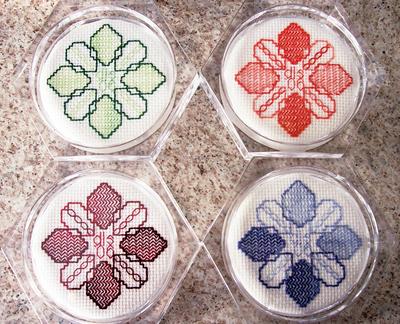 A photo of a set of coasters made by a site visitor