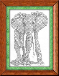 Blackwork elephant pattern
