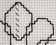 A close up photo of the first journey for the blackwork zigzag fill pattern A close up photo of the first journey for the blackwork zigzag fill pattern