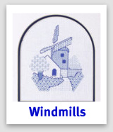 Blackwork windmill patterns