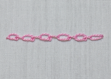cable chain stitch from the side
