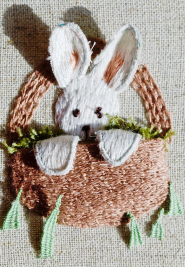 Stumpwork tutorial  bunny in a basket Stumpwork tutorial  bunny in a basket