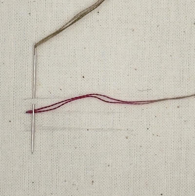 Cretan stitch step 1