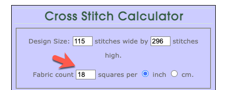 Cross stitch fabric counts 