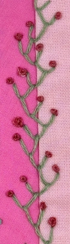 feather stitch with french knots
