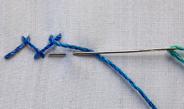 Herringbone worked out of a hoop Herringbone worked out of a hoop