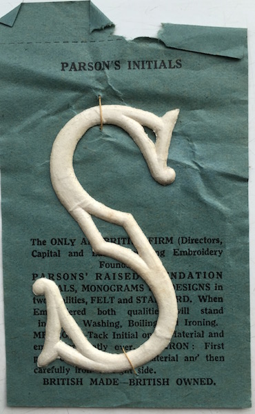 Letter form for embroidering over