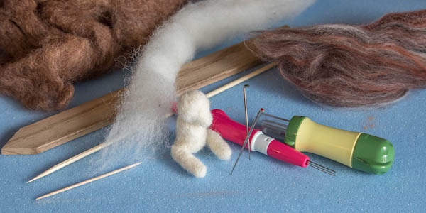 Reverse felting needle - Pulls the wool back out for different effects