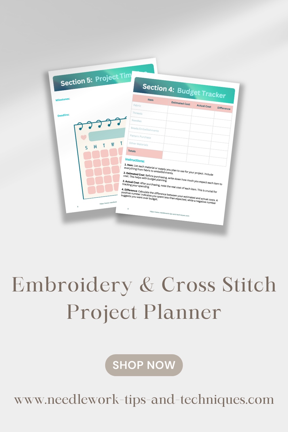 embroidery project planner