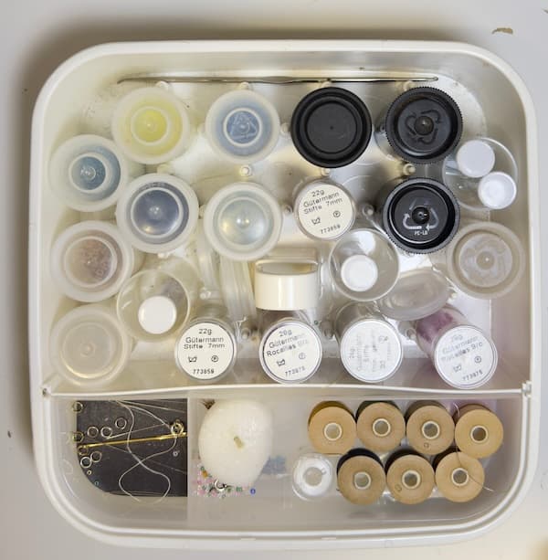 Storing beads in film canisters Storing beads in film canisters