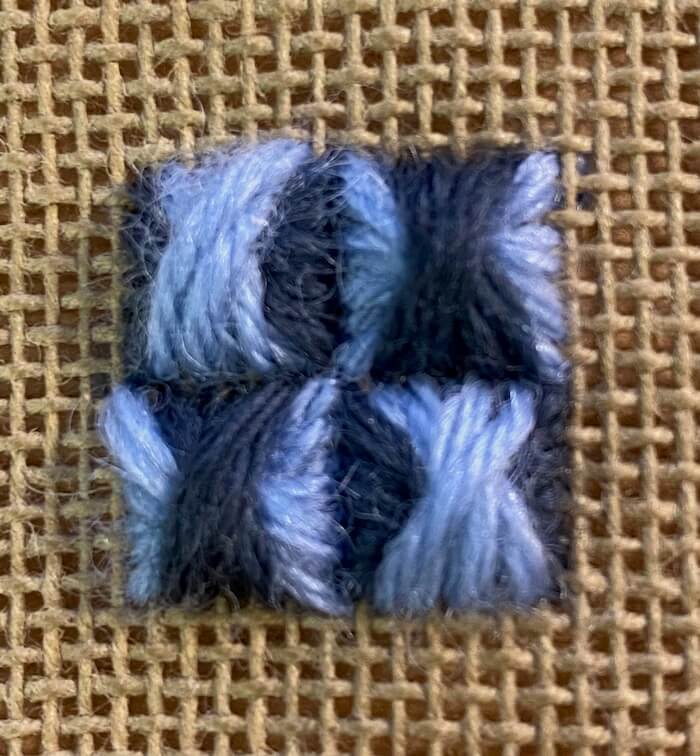 two coloured rhodes stitch part 2