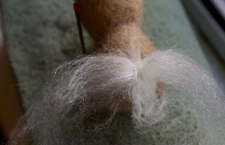 Adding a fluffy tail to your felted bunny