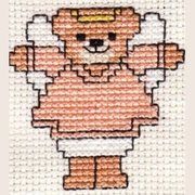 Angel Teddy, a stitched mini Christmas cross stitch design