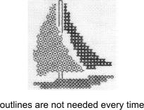 A small blackwork boat design from the book