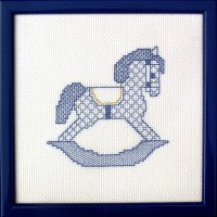 Blackwork rocking horse pattern