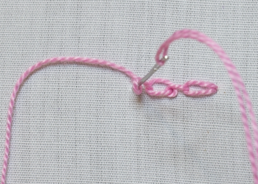 Cable chain stitch completed