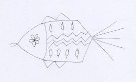 Chain stitch fish printable pattern