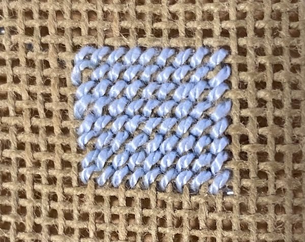 The front of continental stitch looks the same as half cross