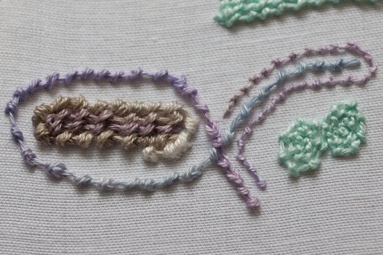 Coral knot stitch sampler