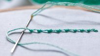 Coral knot stitch sample