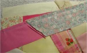 Piecing fabric strips on the diagonal