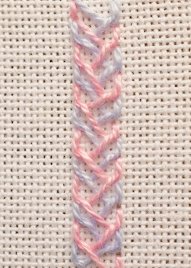 crossed feather stitch 2nd layer