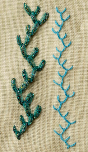 double feather stitch samples