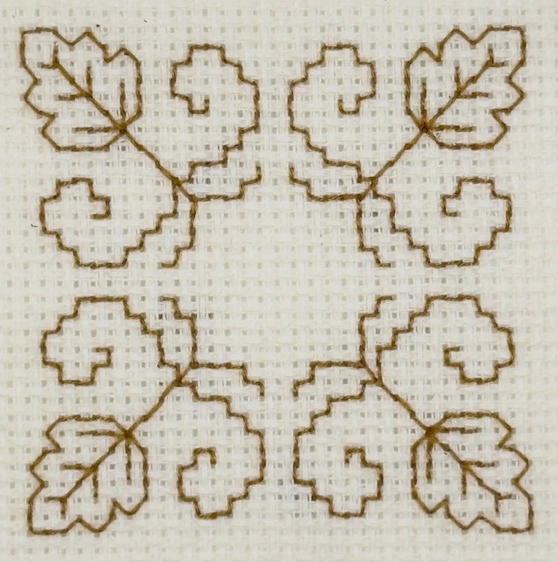 Free blackwork motif for double running stitch