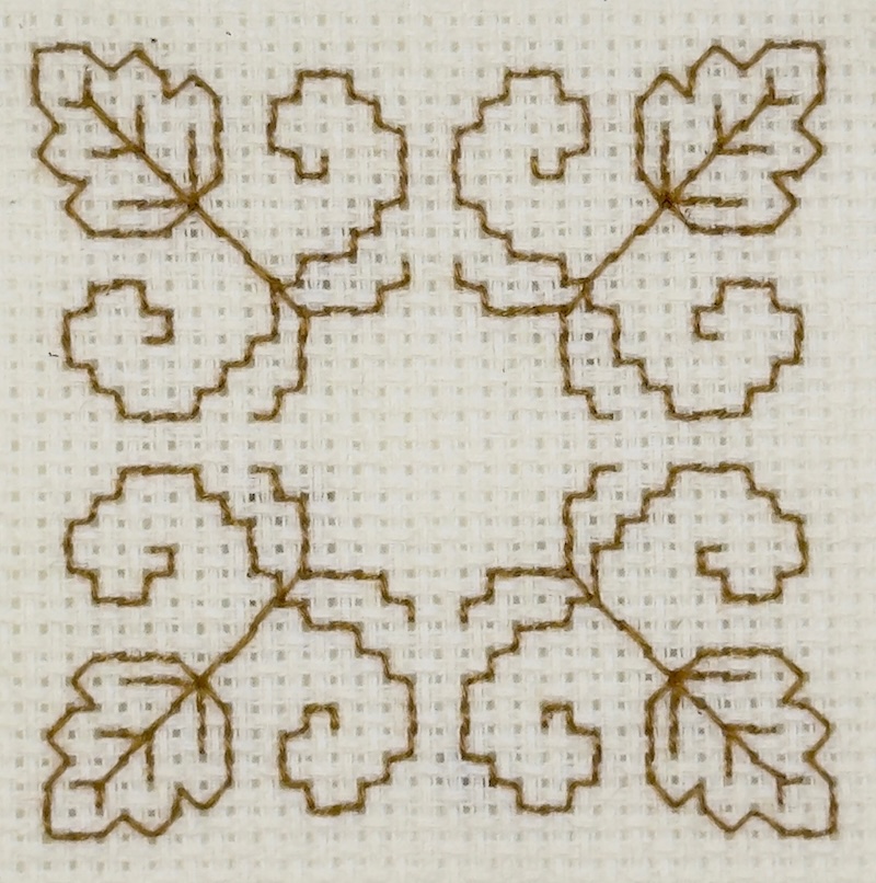 Free blackwork square coaster pattern