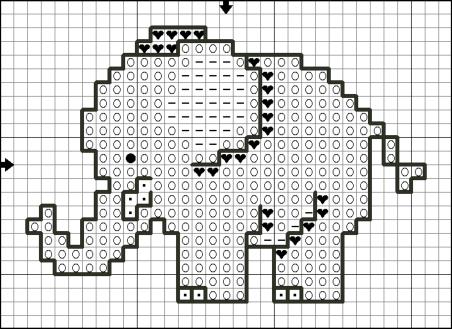 Free cross stitch elephant pattern chart
