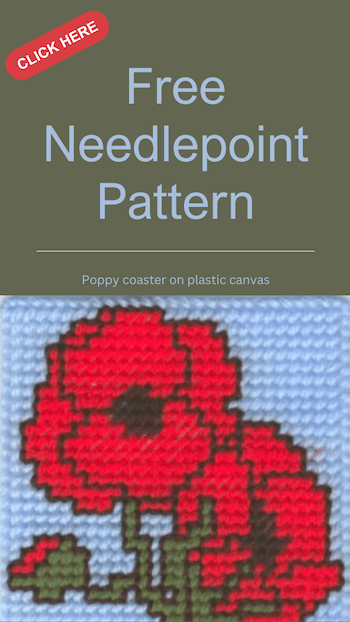 Poppy coaster needlepoint pattern