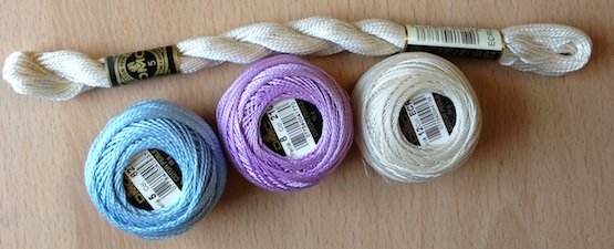 A selection of threads for hardanger embroidery