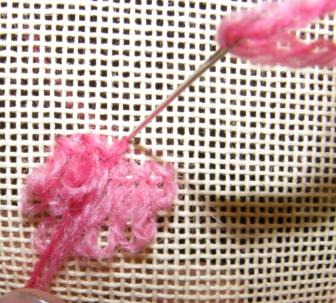 Using different shades of wool in velvet stitch