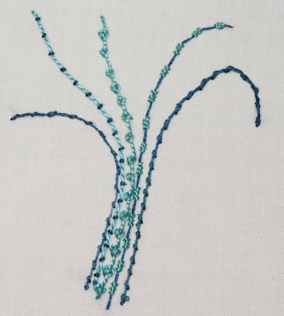 Embroidery stitches you could use for knobbly lines in your design