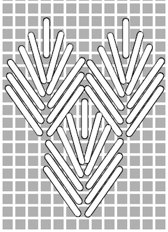 A chart showing a leaf stitch arrangement