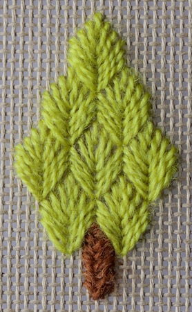 A little tree comprising leaf stitches