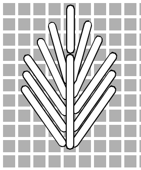 A chart showing a variation of the basic stitch with a stem