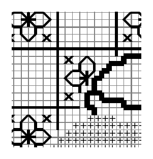Chart snippet for ‘Mischief in store’ blackwork pattern=