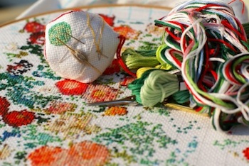 Embroidery floss organised and ready to use