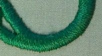 Padded satin stitch sample